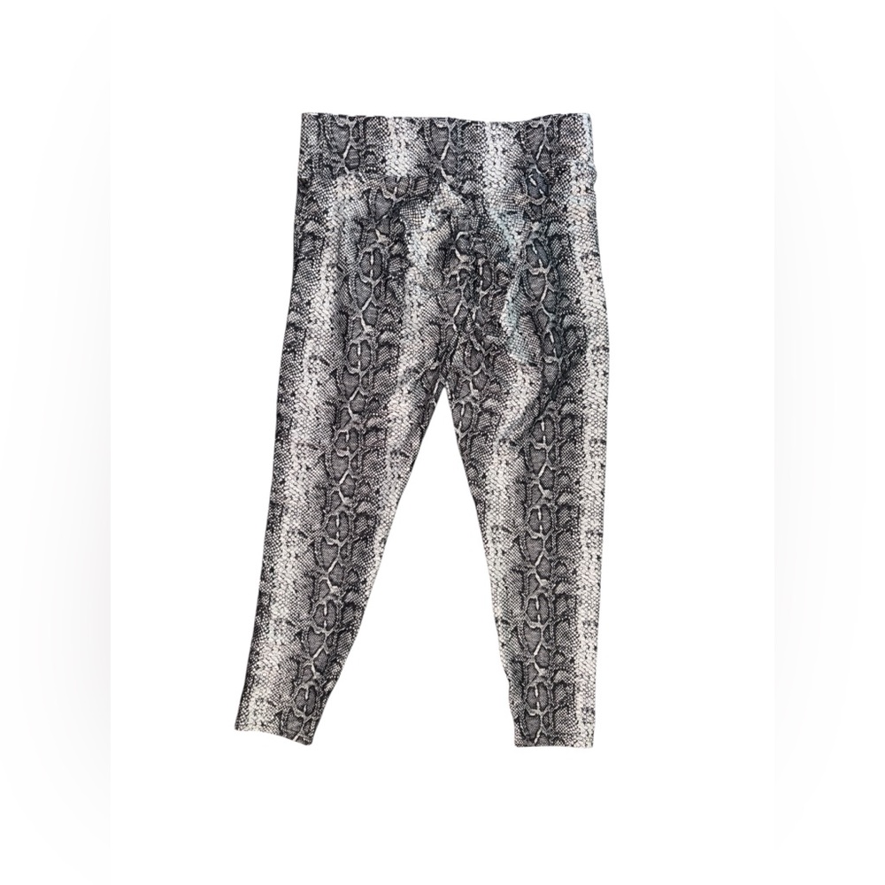 Boutique Women’s 3xl Snake Print Leggings - Grey & White Festival Pants Workout - Picture 2 of 5